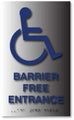 ADA Barrier Free Entrance Sign - 6x10 - Brushed Aluminum thumbnail