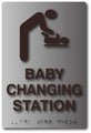 Baby Changing Sign - ADA Compliant Brushed Aluminum - 6x9 thumbnail