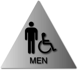 BAL-1067 Men's Wheelchair Accessible Bathroom Door Sign - Black