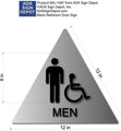 Men's Wheelchair Accessible Bathroom Door Sign with Text -12" x 12" thumbnail