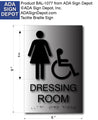 Womens Wheelchair Accessible Dressing Room ADA Signs - 6" x 9" thumbnail