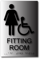 Womens ADA Accessible Fitting Room Sign - 6x9 - Brushed Aluminum thumbnail