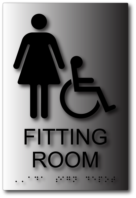 BAL-1078 Women's Wheelchair Accessible Fitting Room Sign - Black