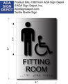Mens Wheelchair Accessible Fitting Room Sign - 6x9 - Brushed Aluminum thumbnail