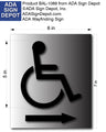 Wheelchair Accessible Symbol with Arrow - 6" x 7" - Brushed Aluminum thumbnail