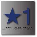 Elevator Floor Number Signs with Braille - 4" x 4" - Brushed Aluminum - Set of Two thumbnail