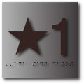 Elevator Floor Number Signs with Braille - 4" x 4" - Brushed Aluminum - Set of Two thumbnail