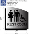 Unisex Wheelchair Restroom ADA Signs - Brushed Aluminum/Backer 8.5x8.5 thumbnail