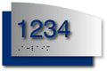 Custom ADA Room Number Sign  Curved Aluminum & Back Plate - 5.5 x 3.5 thumbnail