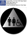 Unisex Wheelchair Accessible Bathroom Door Sign - 12' x 12" thumbnail