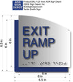Exit Ramp Up Sign - Brushed Aluminum & Acrylic Backer - 6.5 x 6.5 thumbnail