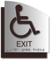 Wheelchair Exit ADA Sign - Brushed Aluminum & Acrylic Back - 6.5 x 8.5 thumbnail