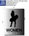 Marilyn Monroe Womens Restroom ADA Signs - 6" x 8" - Brushed Aluminum thumbnail