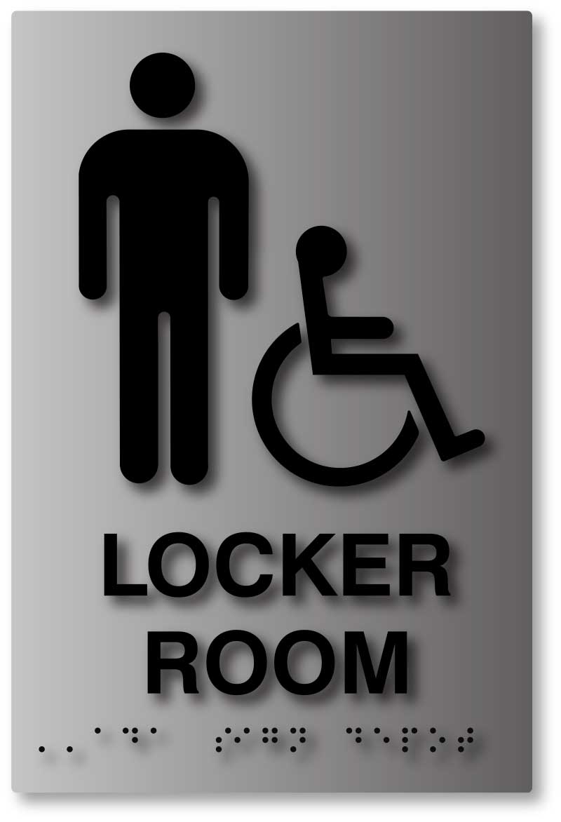 ADA Compliant Mens Locker Room Sign in Brushed Aluminum – ADA Sign