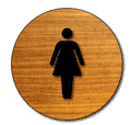 Womens Restroom Door ADA Signs - 12" x 12" Circle - Wood Laminate thumbnail