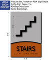 Stairs Brushed Aluminum and Wood ADA Signs - 6" x 9" thumbnail