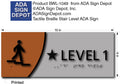 Modern Design Stair Floor Level ADA Signs - 10" x 4" thumbnail