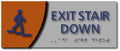Modern Design Braille Exit Stair Down ADA Signs - 10" x  4" thumbnail