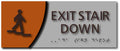 Modern Design Braille Exit Stair Down ADA Signs - 10" x  4" thumbnail