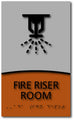 Modern Design Fire Riser Room ADA Signs - 6" x 10" or 10" x4" thumbnail