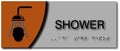 Modern Design Shower Room ADA Signs - 6" x 9" or 10" x4" thumbnail