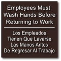 Bilingual Employees Must Wash Hands Before Returning to Work Sign thumbnail