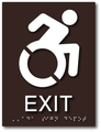 NY Compliant Dynamic Wheelchair Icon Exit ADA Signs - 6" x 8" thumbnail