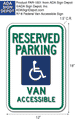 R7-8-MOD Van Accessible Handicap Parking Signs - 12" x 18" thumbnail