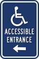 Accessible Entrance ADA Guide Signs - 12" x 18" - Optional Arrow thumbnail