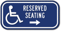 Wheelchair Accessible Reserved Seating ADA Guide Sign - 12x6 thumbnail