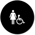 Womens Accessible Restroom Door ADA Signs - 12" x 12" Circle thumbnail