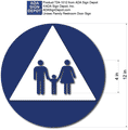 Family Restroom Door ADA Signs - 12" x 12" - Triangle on Circle thumbnail