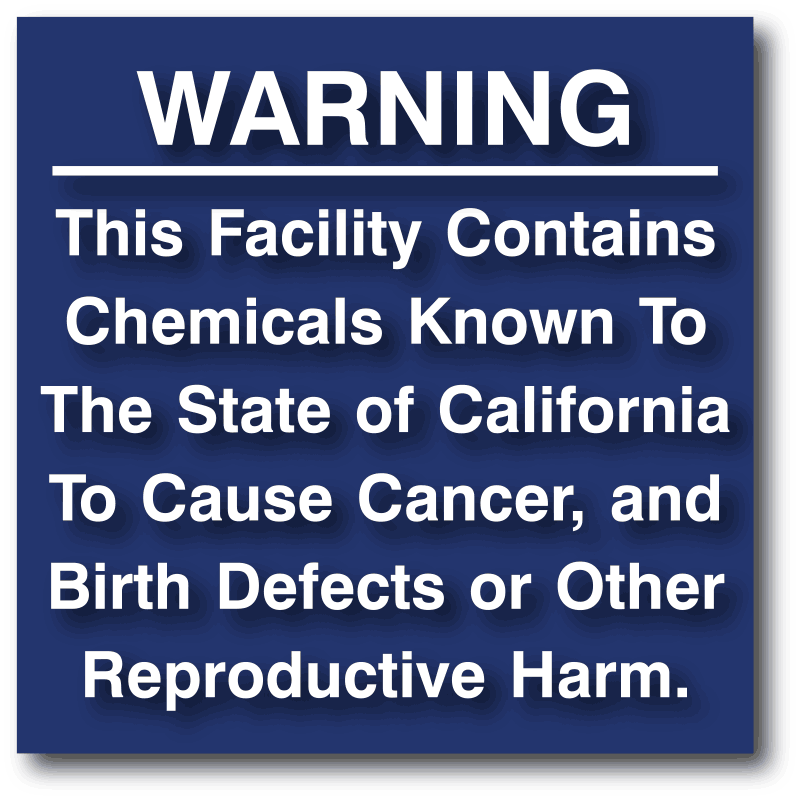 California Prop 65 Warning Sign ADA Sign Depot