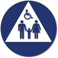 Family Unisex Wheelchair Accessible Restroom Door Sign - 12" x 12" thumbnail