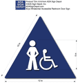 Boys Wheelchair Accessible Bathroom Door ADA Signs - 12" x 12" Circle thumbnail
