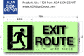 ADA Exit Route Sign - 12" x 4" -  Running Man Symbol on LaserGlow thumbnail