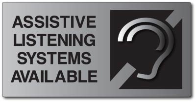 Assistive Listening Systems Available ADA Signs on Brushed Aluminum