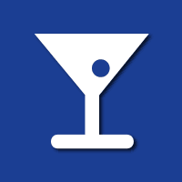 Bar or Nightclub Martini Glass Symbol Signs