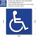 Labels - ADA Wheelchair Symbol - 6" X 6" - Package of 3 Labels thumbnail