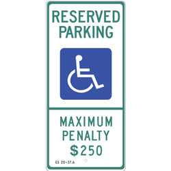 PAR-1041 North Carolina State Handicapped Parking Sign