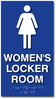 Women's Locker Room ADA Sign with Gender Symbol and Braille