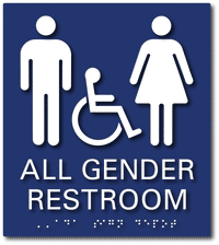 All Gender Single-Occupant Restroom Signs - California AB-1732 Signs