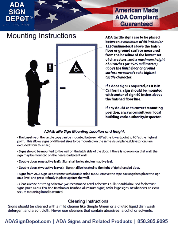 ADA Sign Mounting Instructions