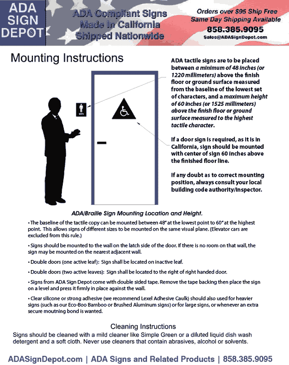 ADA Sign Mounting Instructions