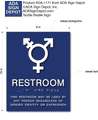 All Gender Neutral Symbol Restroom ADA Signs - 8" x 10" thumbnail