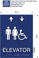 Elevator ADA Signs with People and Wheelchair Symbols - 6" x 8" thumbnail