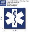 Star of Life Elevator Door Jamb Sign - 4" x 4"  thumbnail