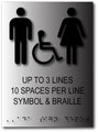 Custom ADA Compliant Brushed Aluminum Sign - Text, Braille, Pictogram thumbnail