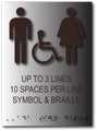 Custom ADA Compliant Brushed Aluminum Sign - Text, Braille, Pictogram thumbnail