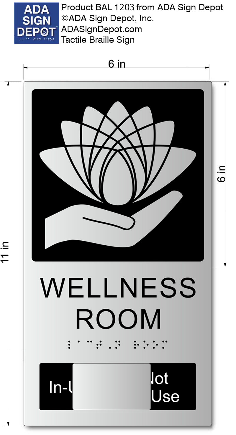 Wellness Room Sign in Brushed Aluminum Style Acrylic – ADA Sign Depot